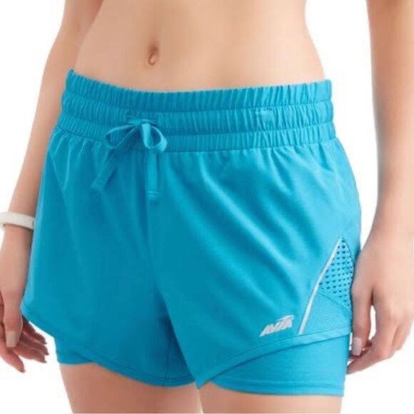 Avia DreamBone Women's Active 2Fer Stretch Woven Running Short With Mesh… - Picture 3 of 10